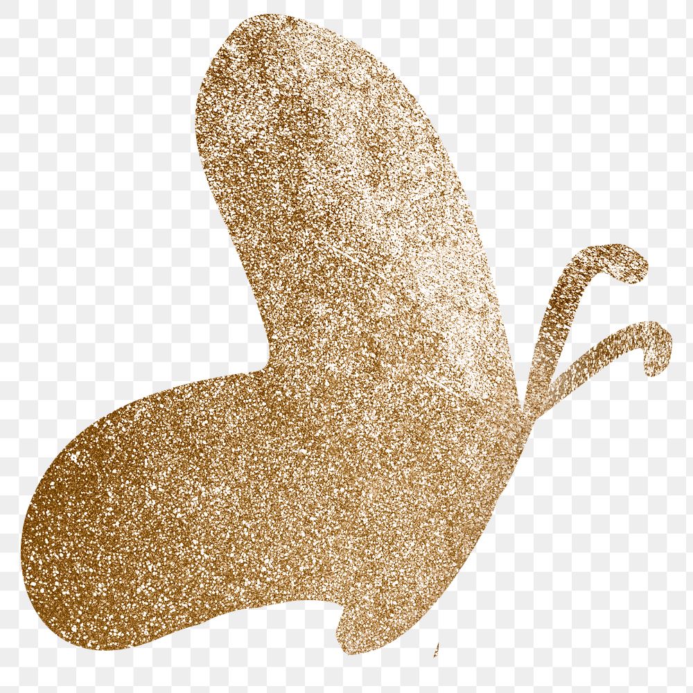 Png gold glitter butterfly element