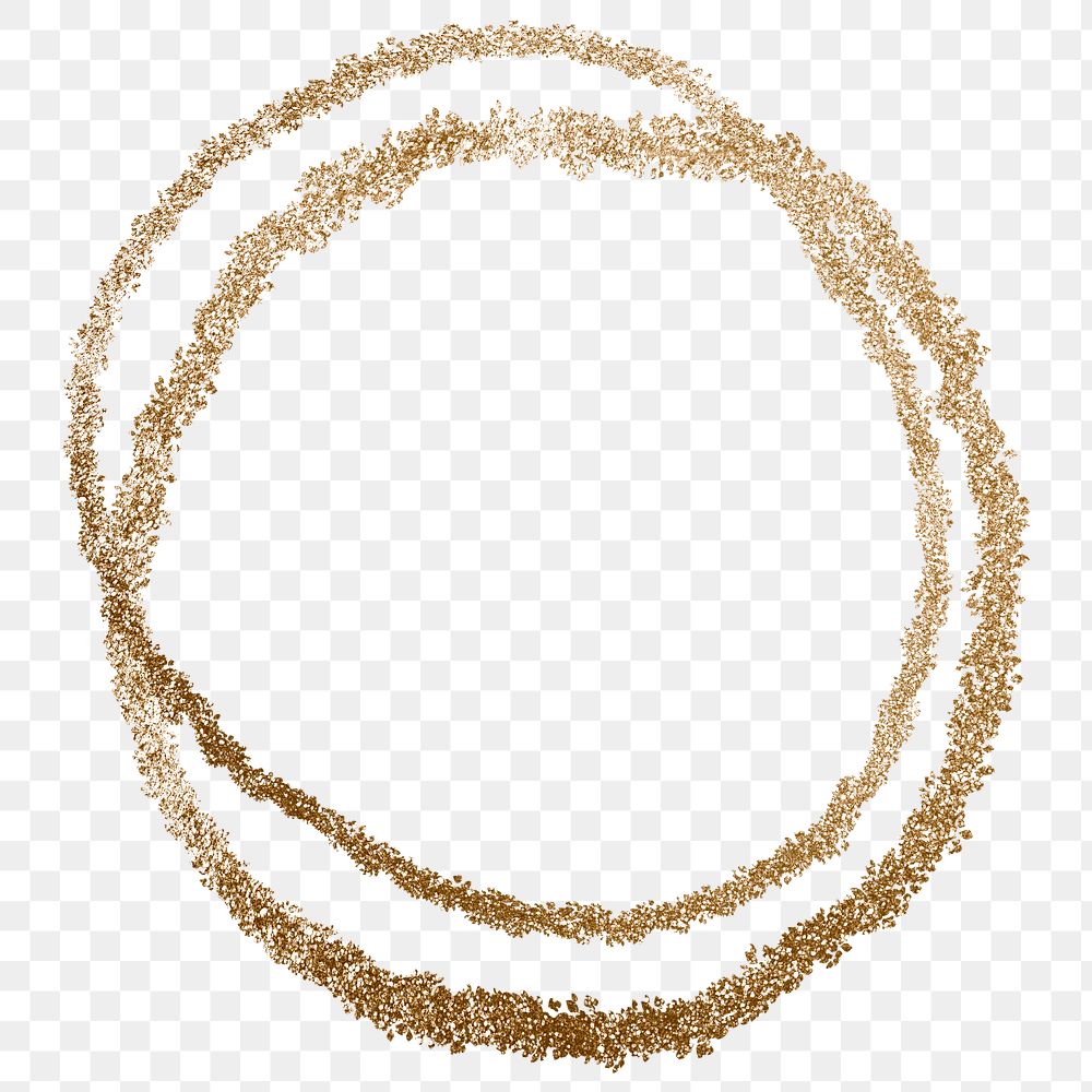 Glitter golden png ring icon