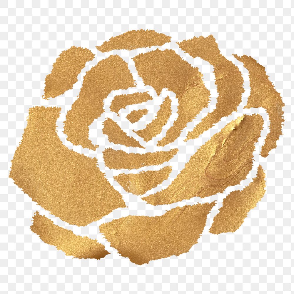 Gold glitter png rose icon