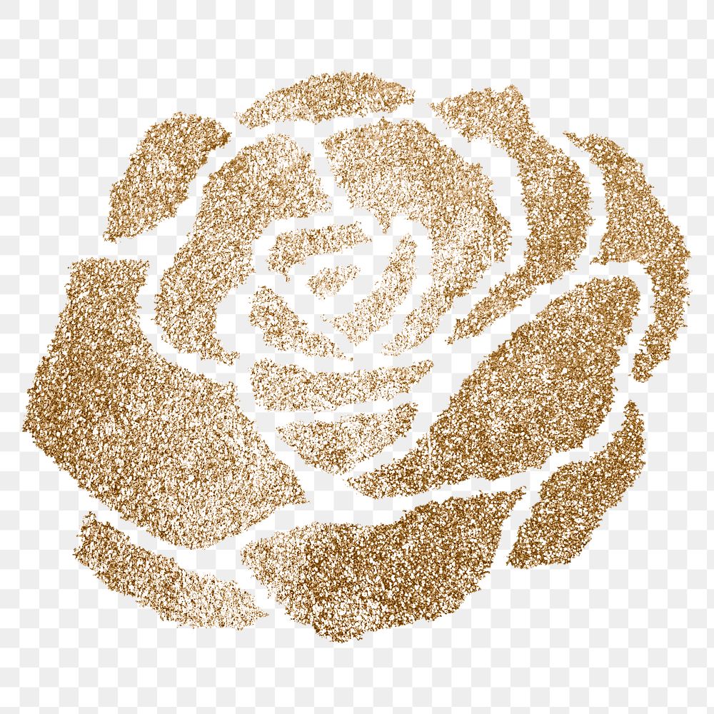 Glitter golden png rose icon