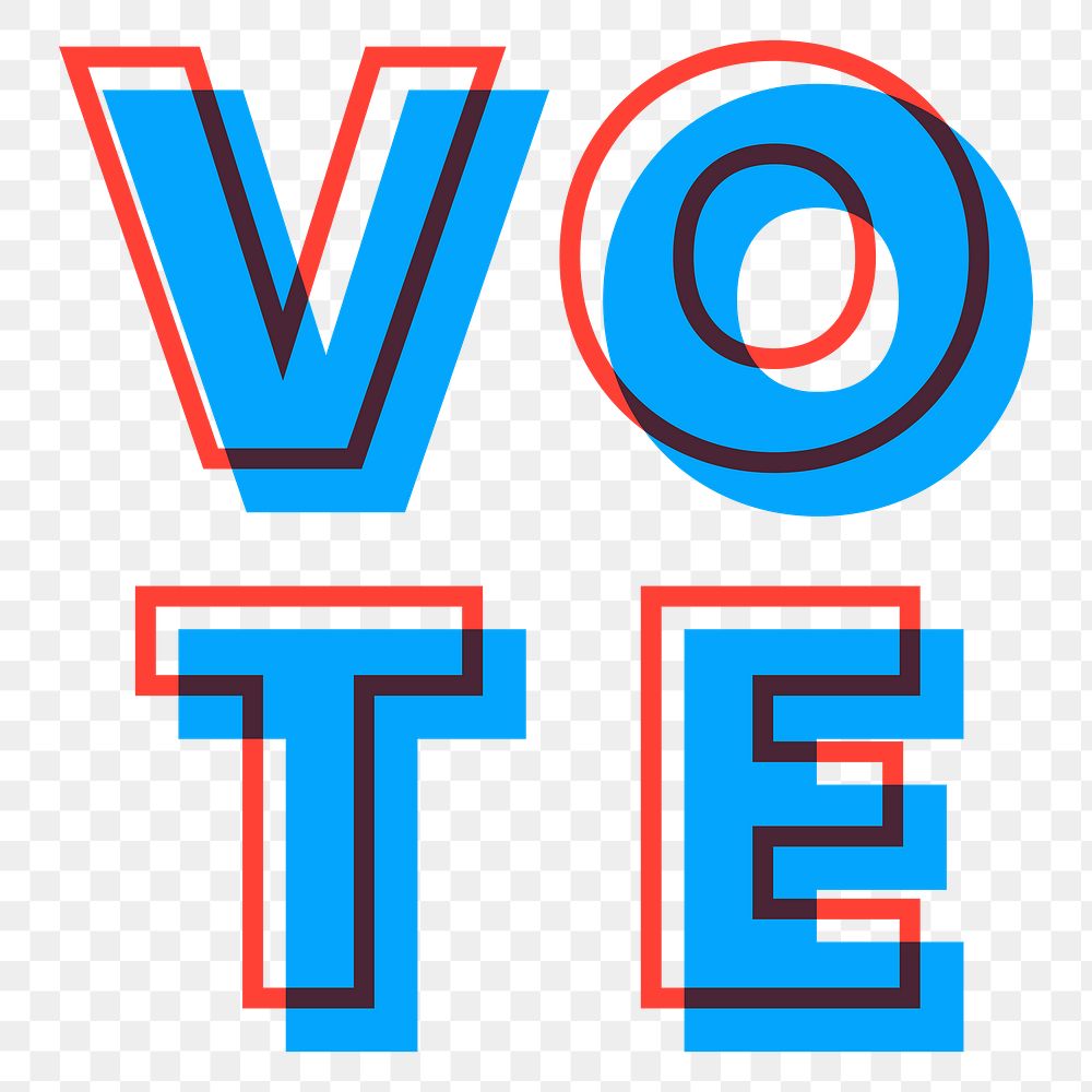 Vote text typography png multiply font