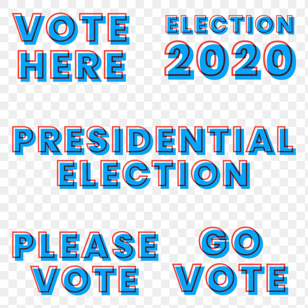 Png Election 2020 multiply font text set