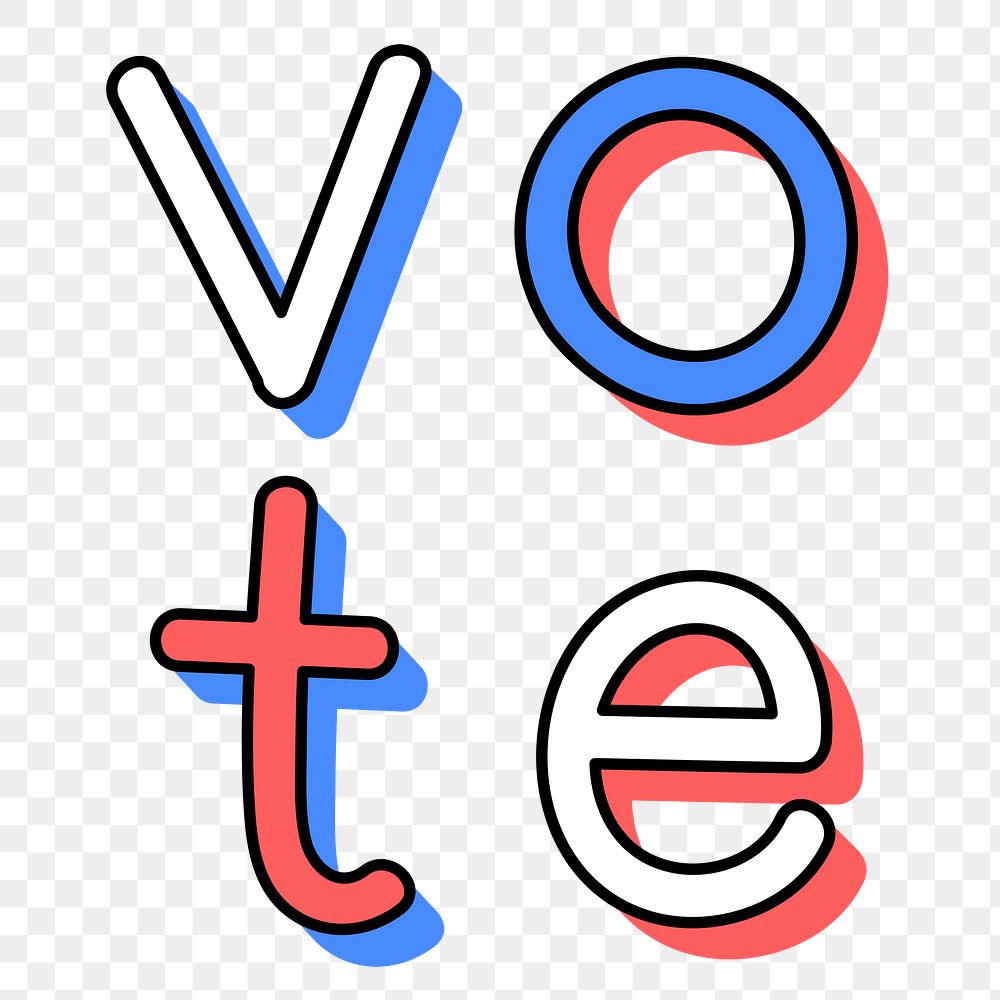 Vote png doodle text typography