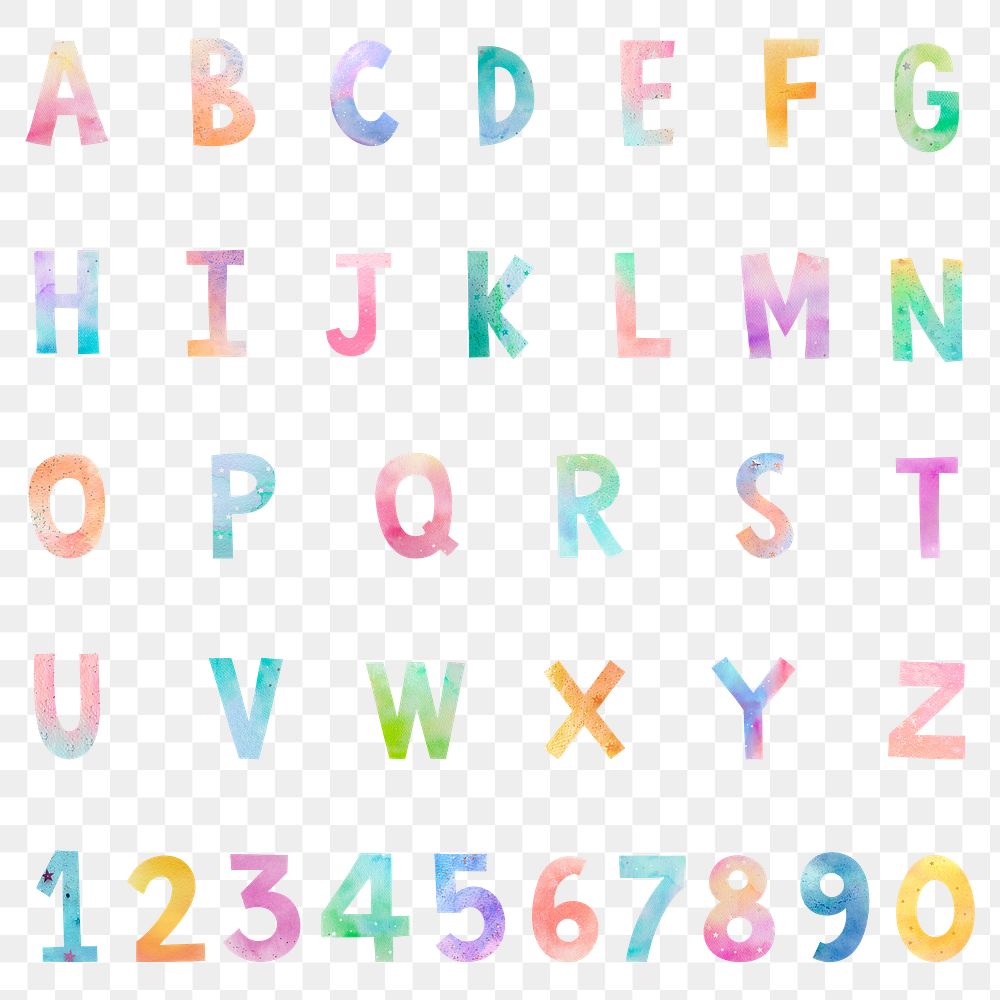 Png abc and number set illustration