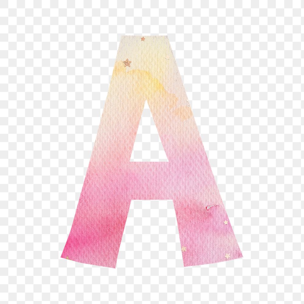 Letter a colorful typography png