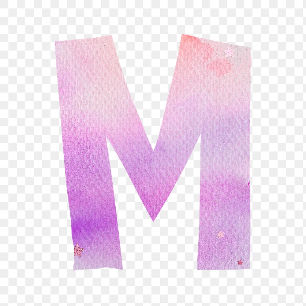 Letter m colorful typography png
