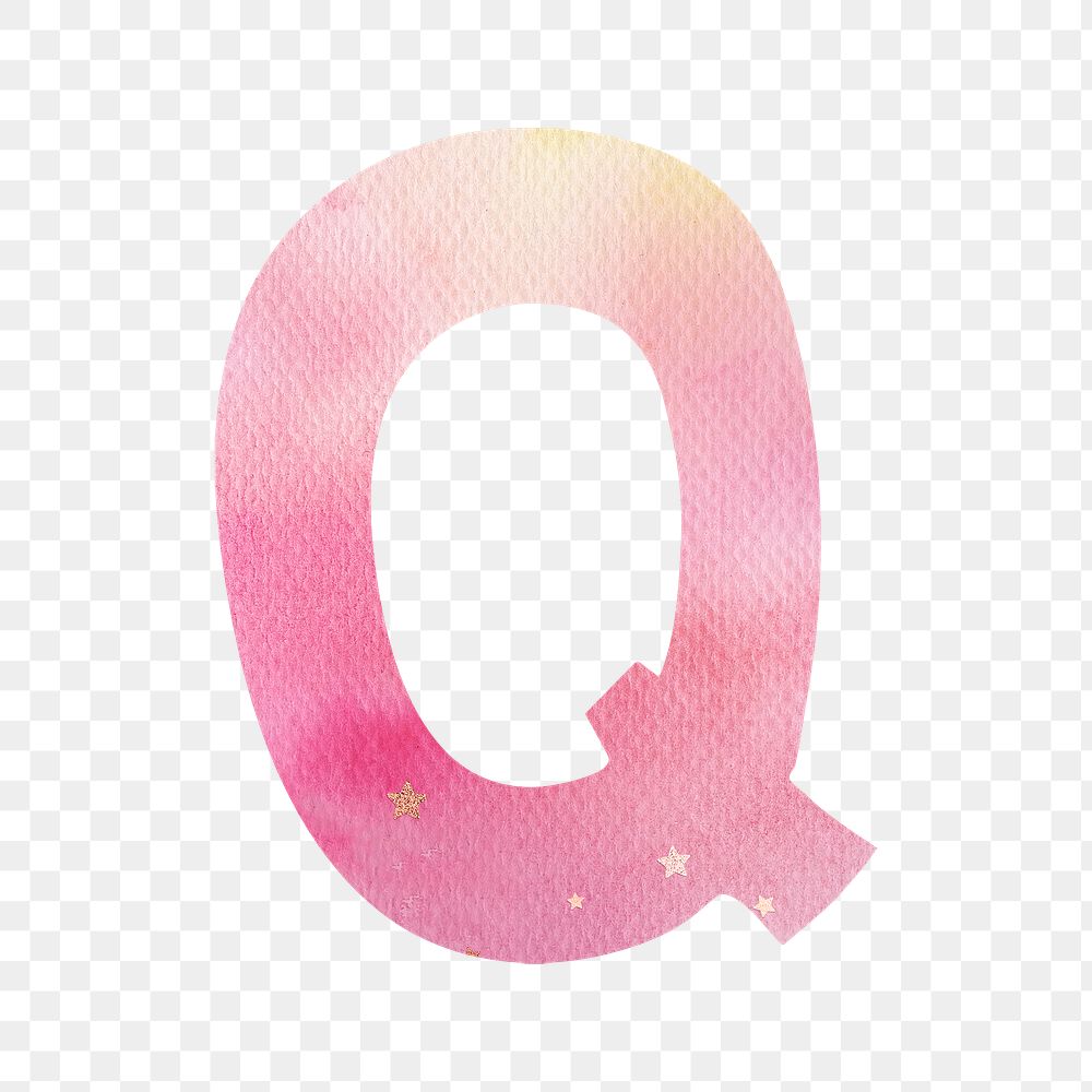 Letter q colorful typography png