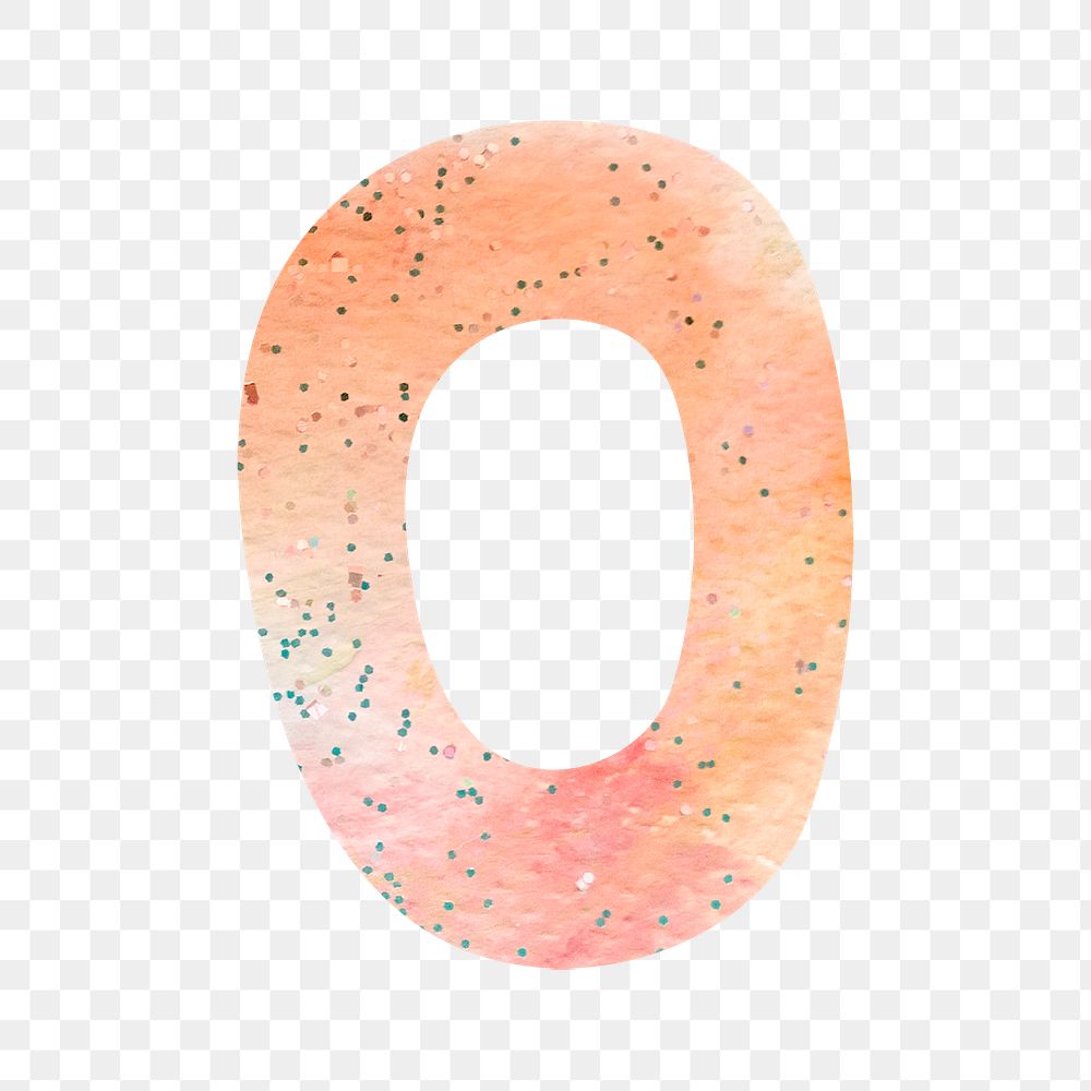 Letter o colorful typography png