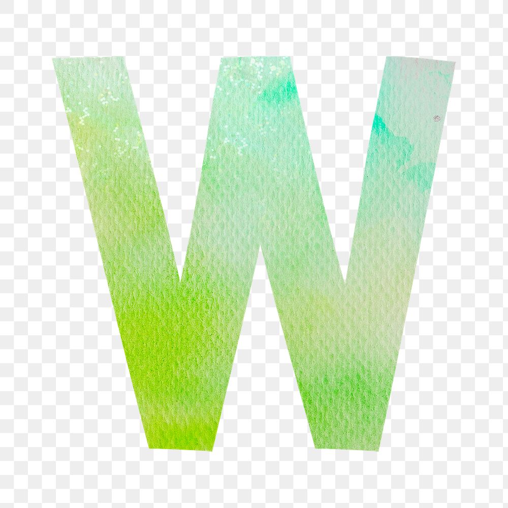 Letter w colorful typography png