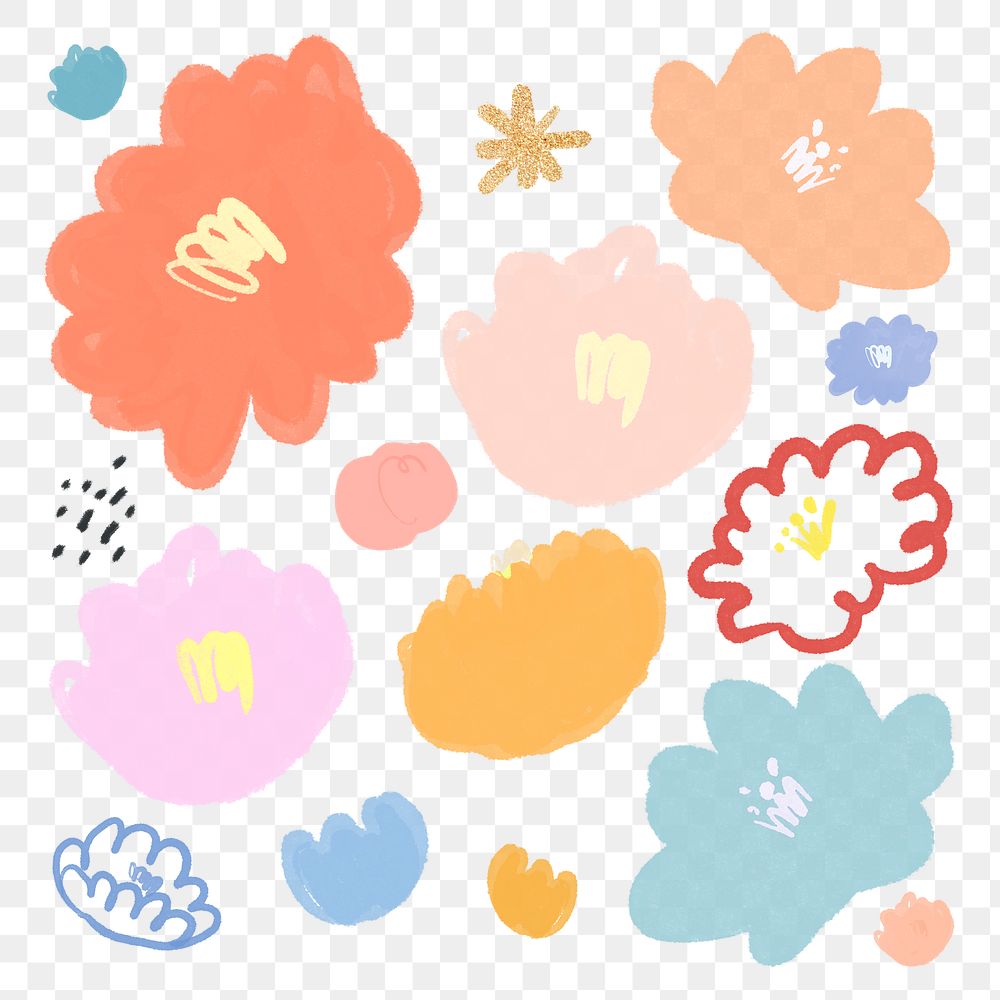 Floral pattern background png hand drawn