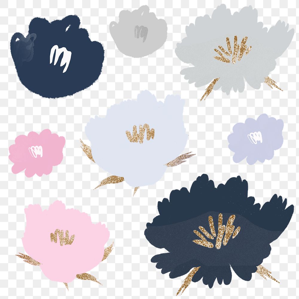 Floral pattern background png hand drawn