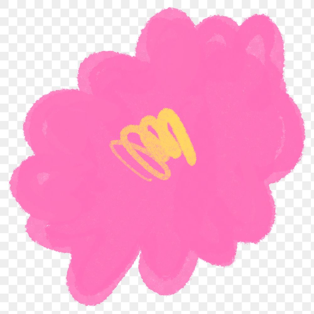Pink flower hand drawn png botanical illustration