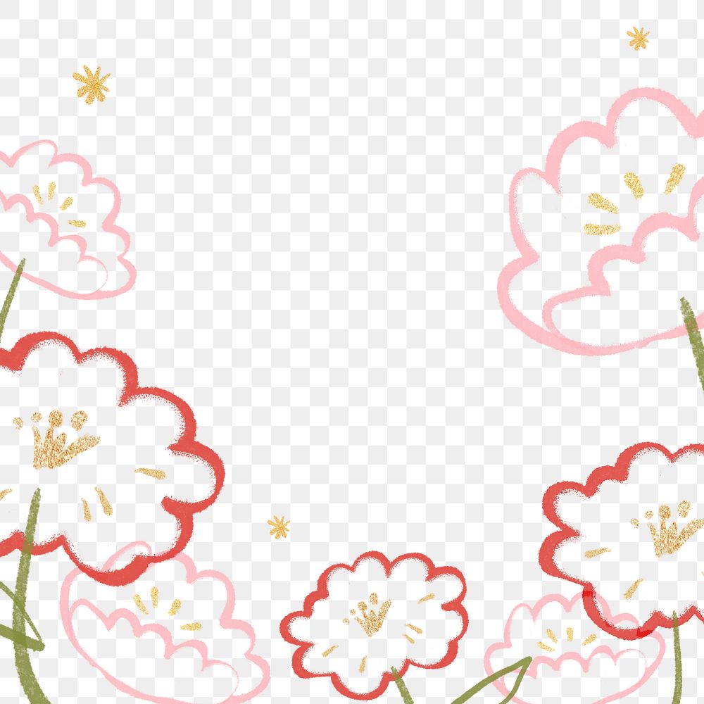 Red and pink blossom background png design space