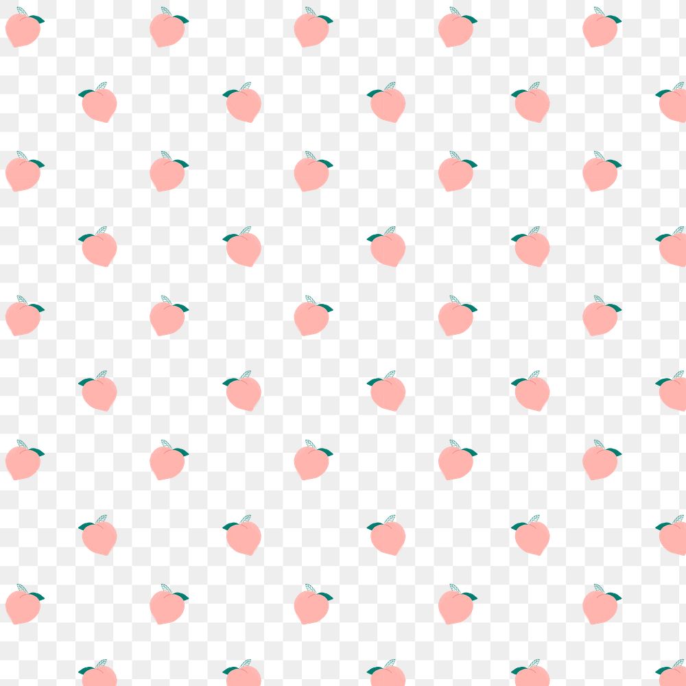Png hand drawn peach fruit pattern transparent background