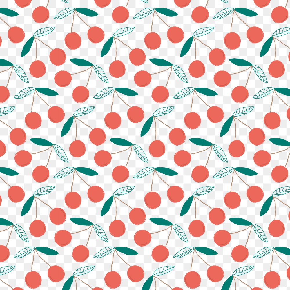 Png pastel cherry pattern transparent background