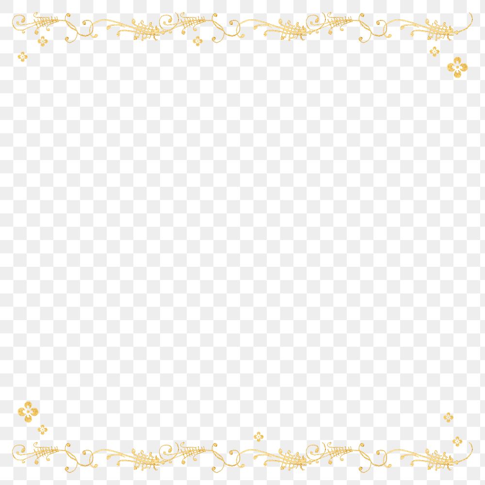 Gold filigree border png transparent background 
