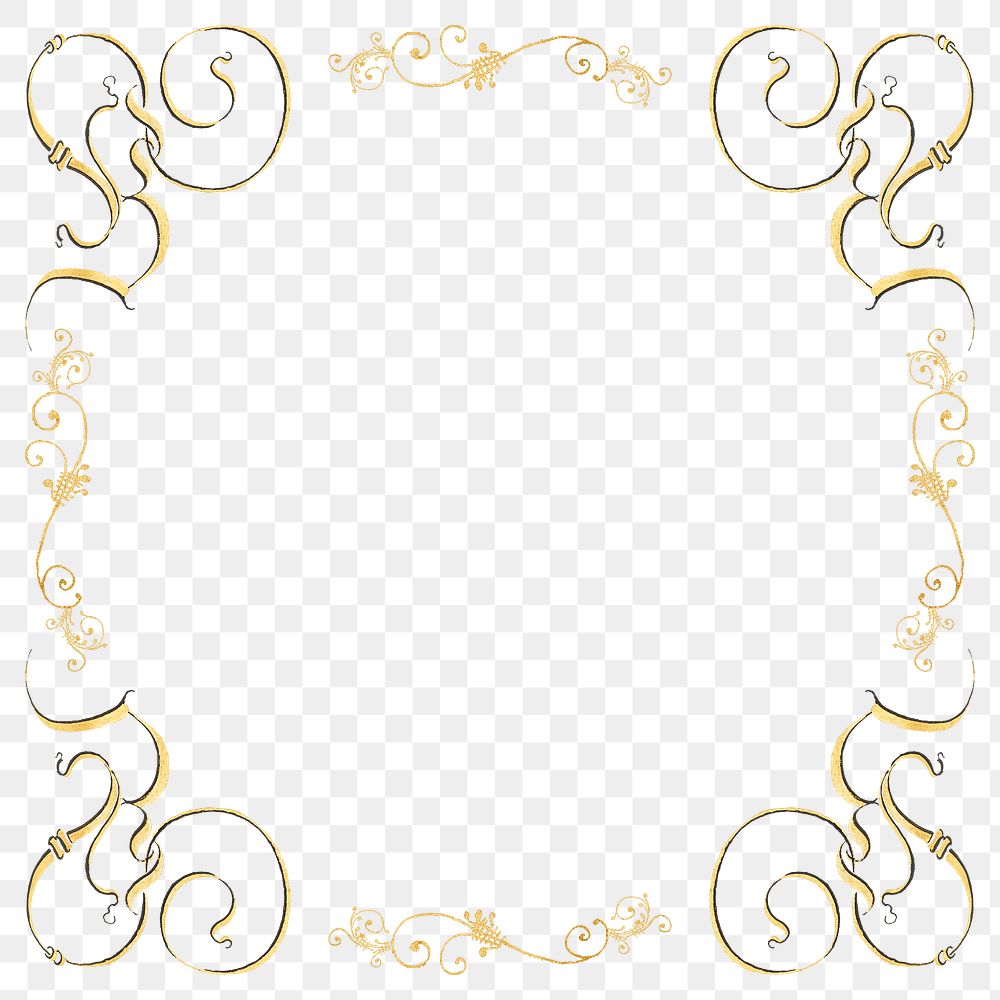 Gold filigree frame border png | Premium PNG - rawpixel