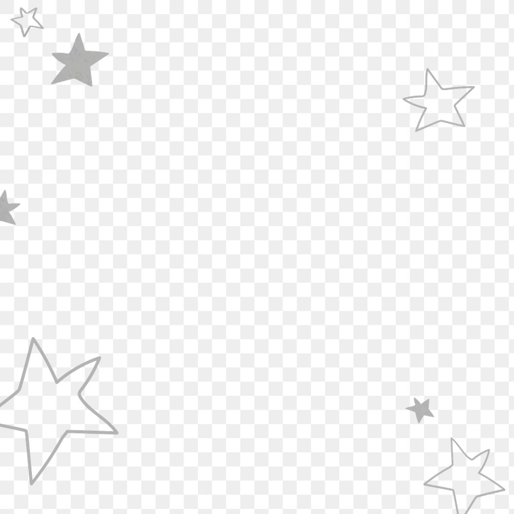 Gray png hand drawn stars for kids