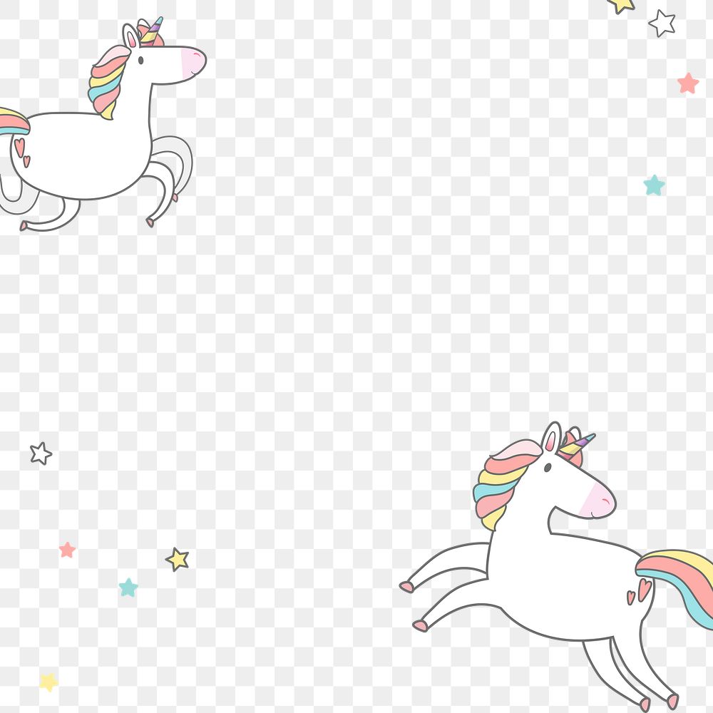 Png white unicorn rainbow cartoon pattern
