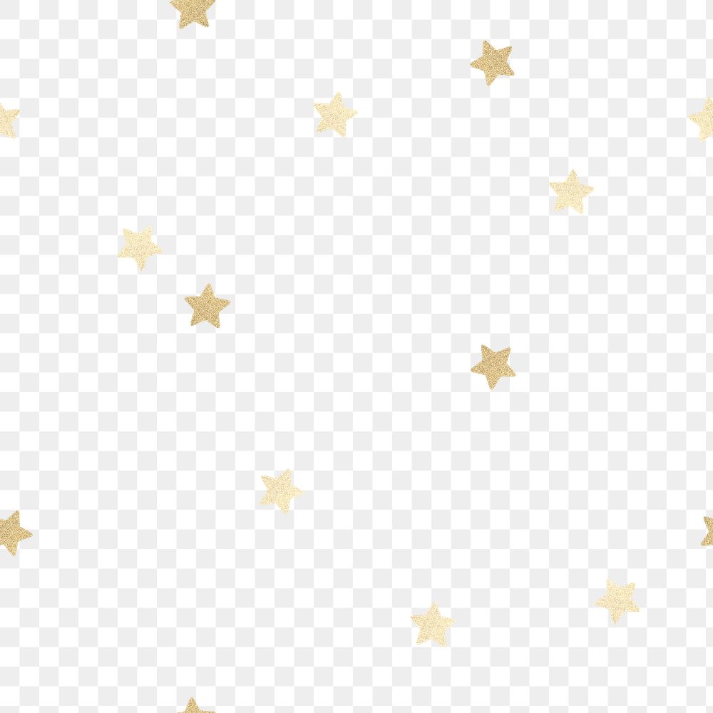 Golden png cute metallic stars pattern