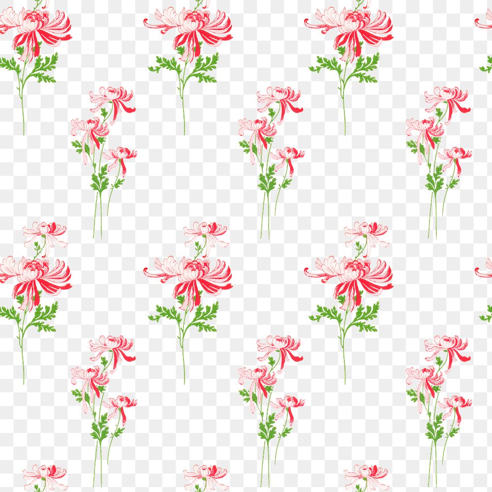 Png pastel floral pattern transparent background