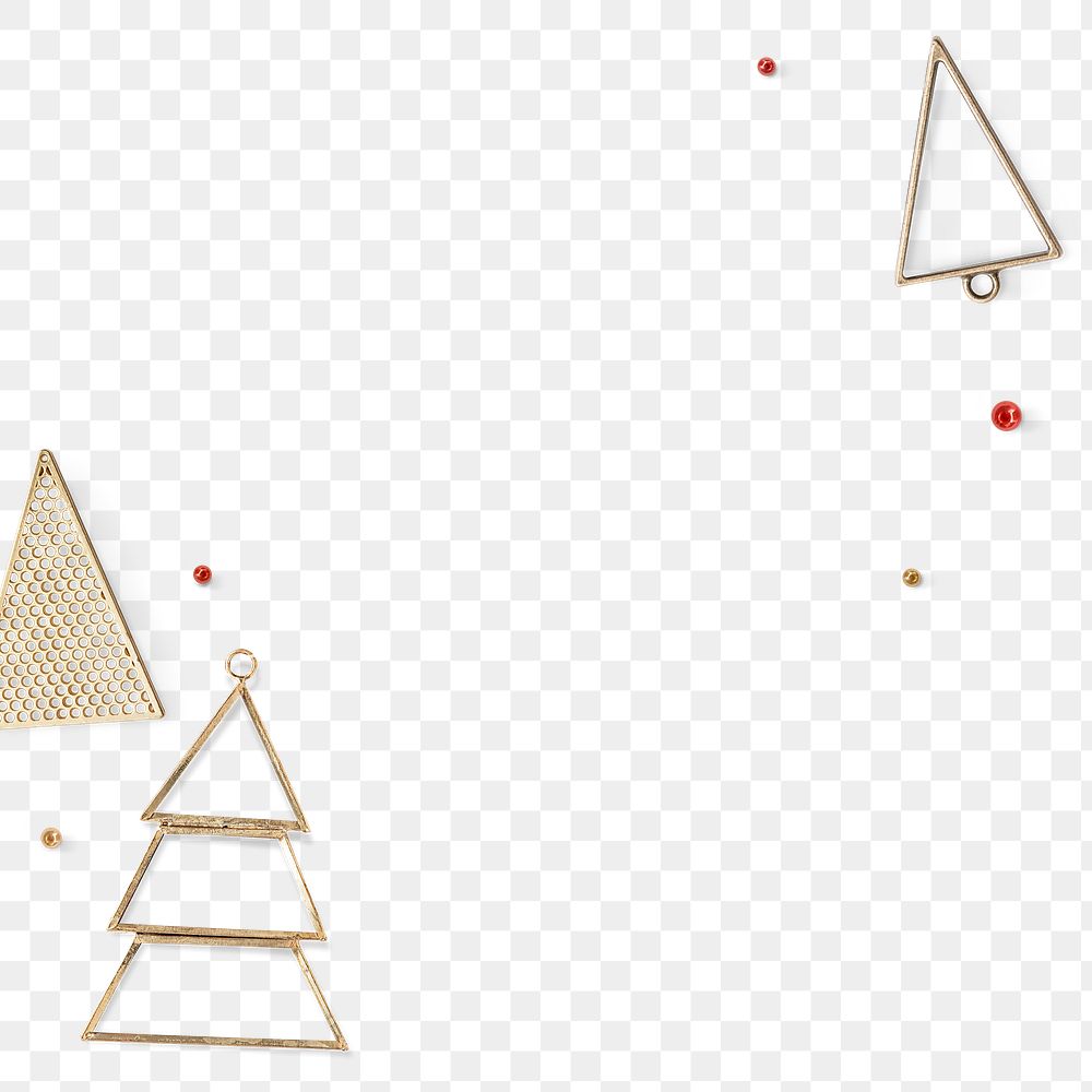 Christmas tree patterned frame png gold festive background