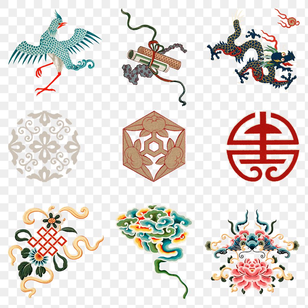 Chinese art png decorative ornament collection