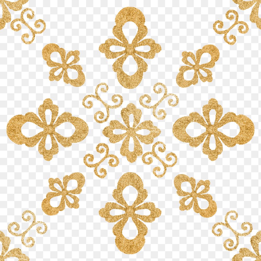 Chinese gold oriental pattern png seamless background