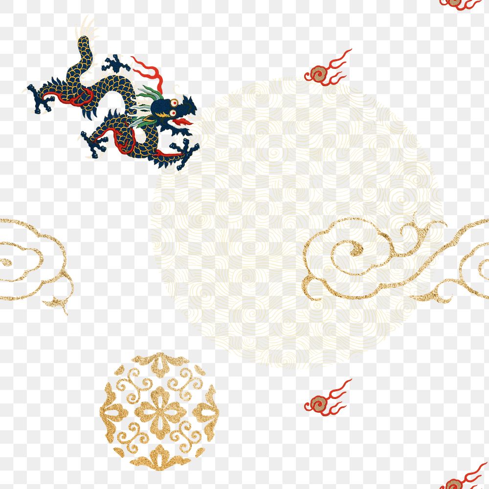 Png traditional Chinese art pattern seamless background