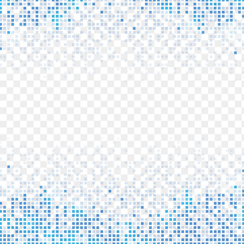 Blue abstract pixel rain png background
