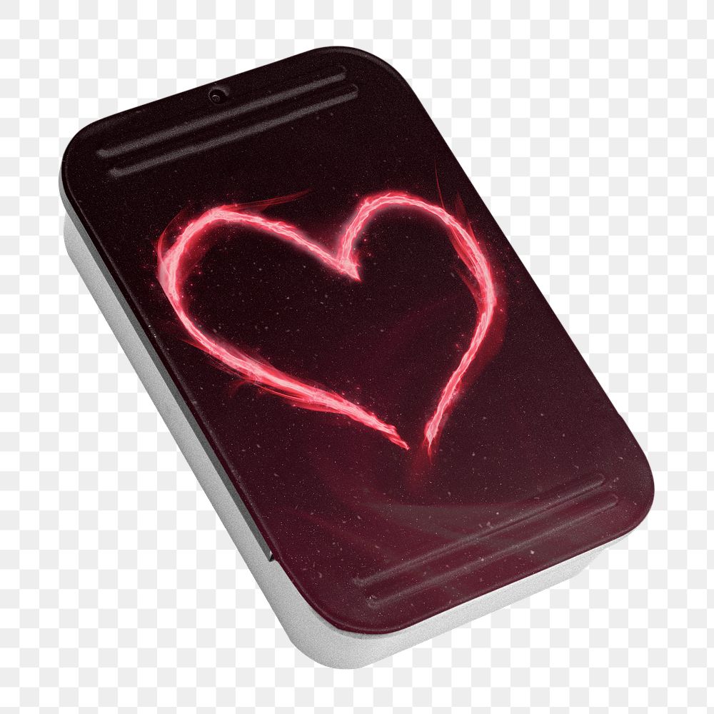 Png black tin box transparent pink heart shape fire
