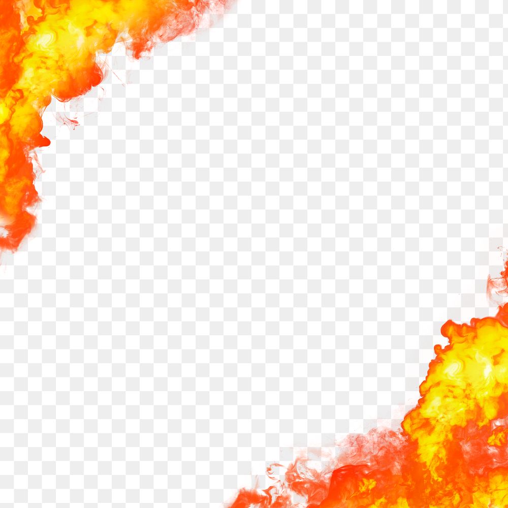 Png orange fire burning transparent border