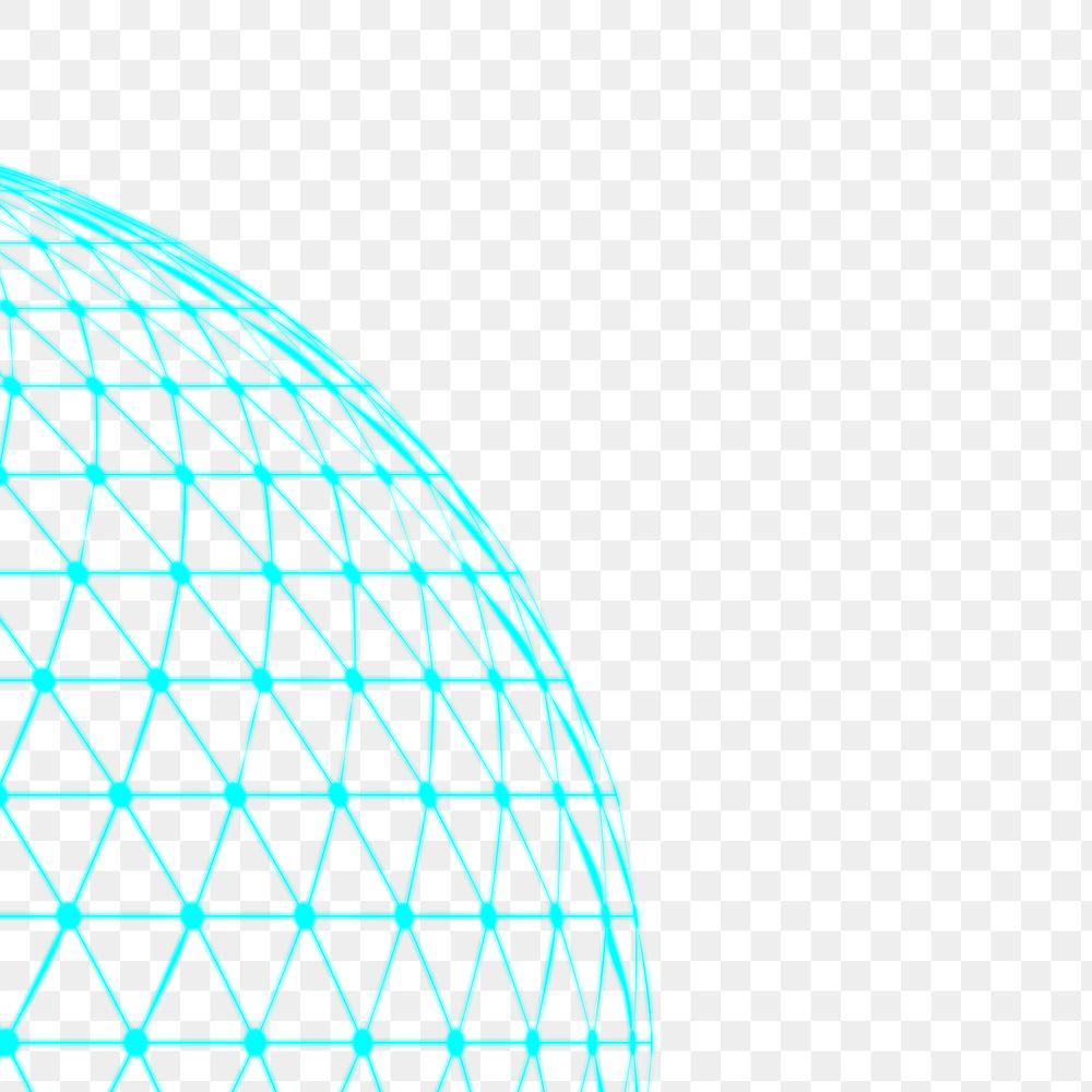 Blue globe png digital grid technology