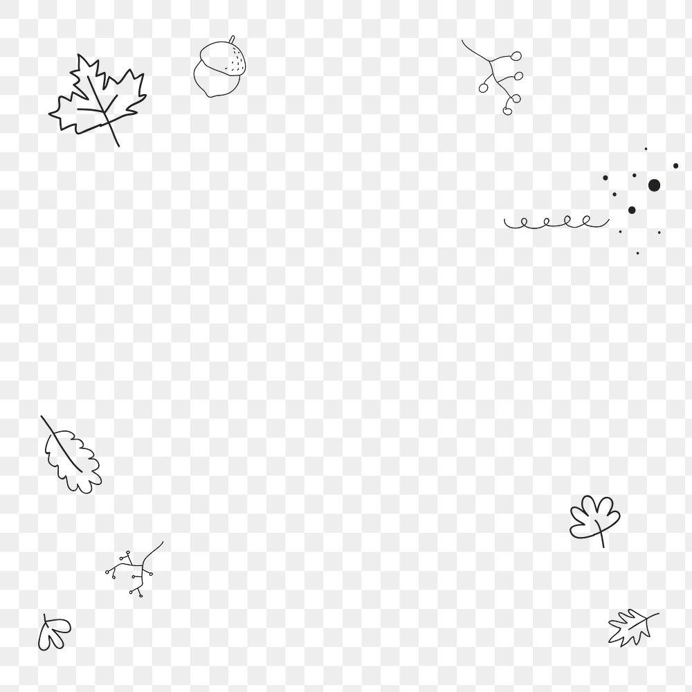 Hand drawn autumn frame png cute seasonal doodle drawing