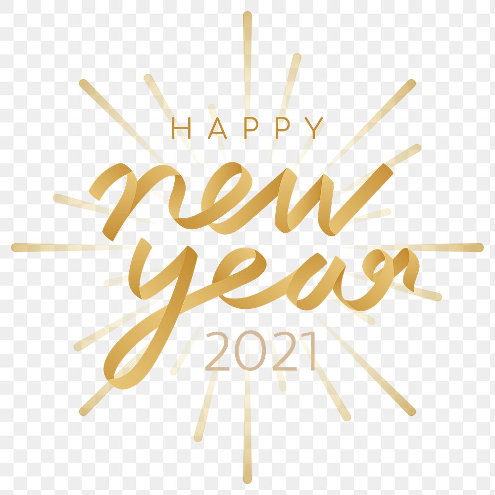 Gold png happy new year 2021 sticker 