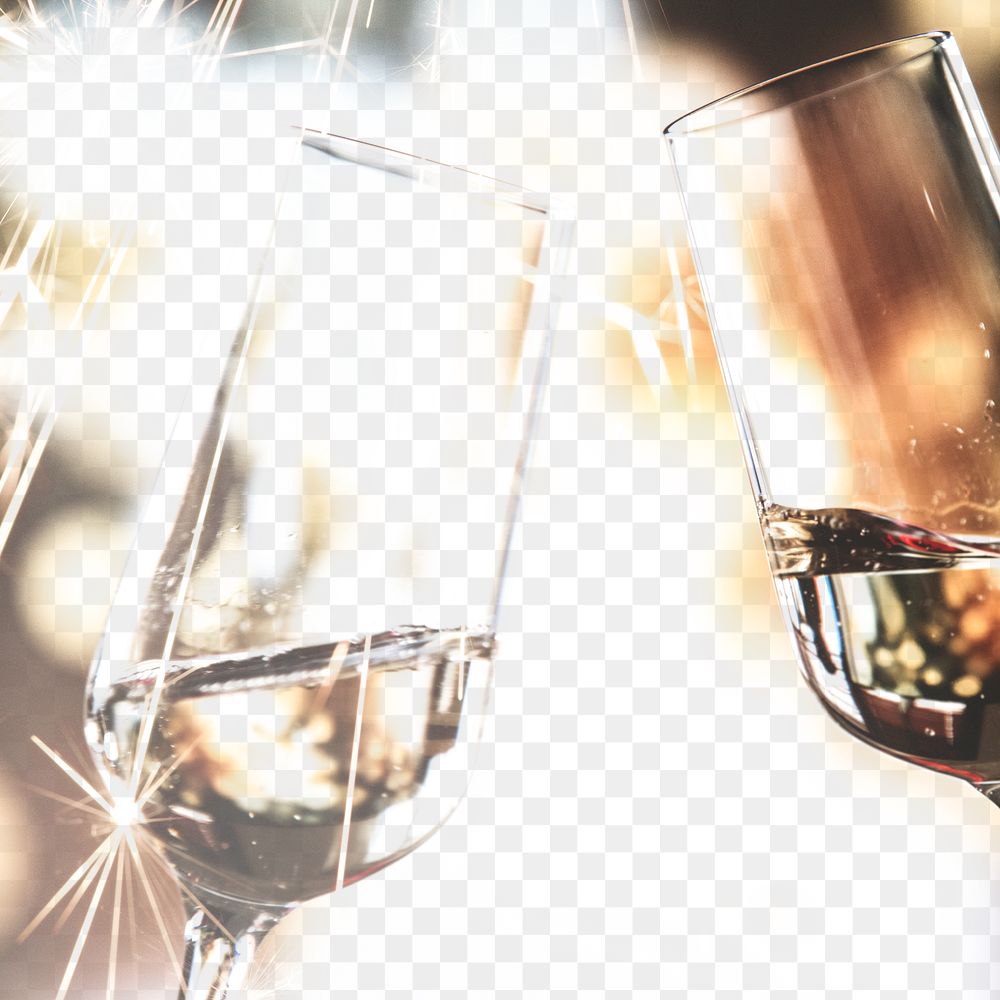 Clinking champagne glasses png transparent background