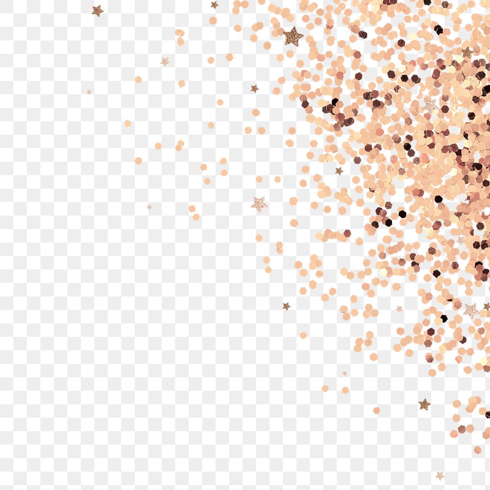 Rose gold confetti png festive social media transparent background