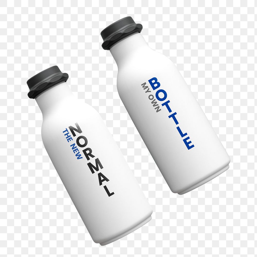 Png white water bottle mockups preventing the spread of COVID-19