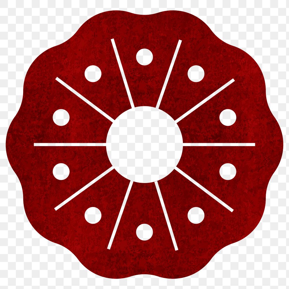 Traditional Chinese red flower png in transparent background