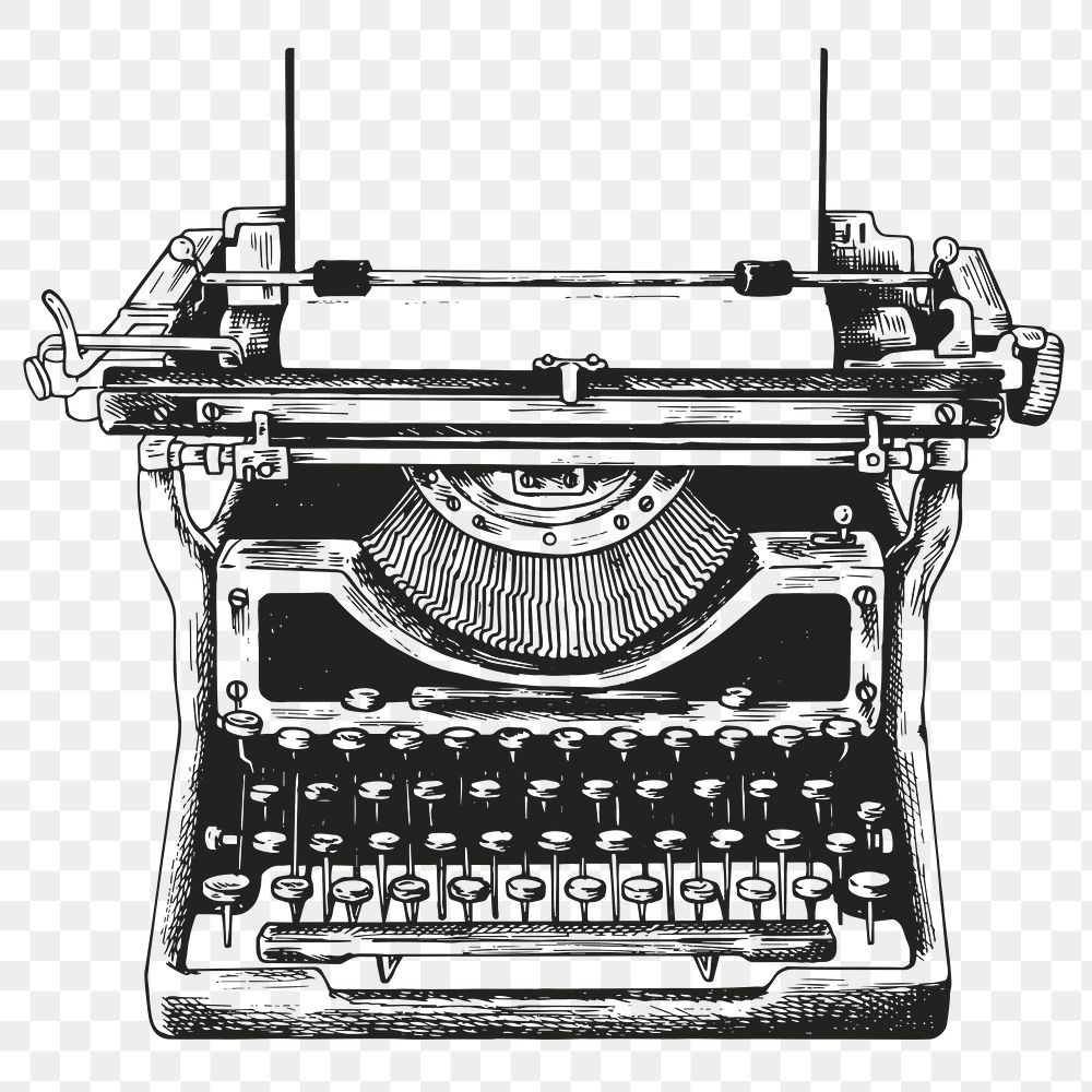 Retro typewriter logo png business corporate identity illustration