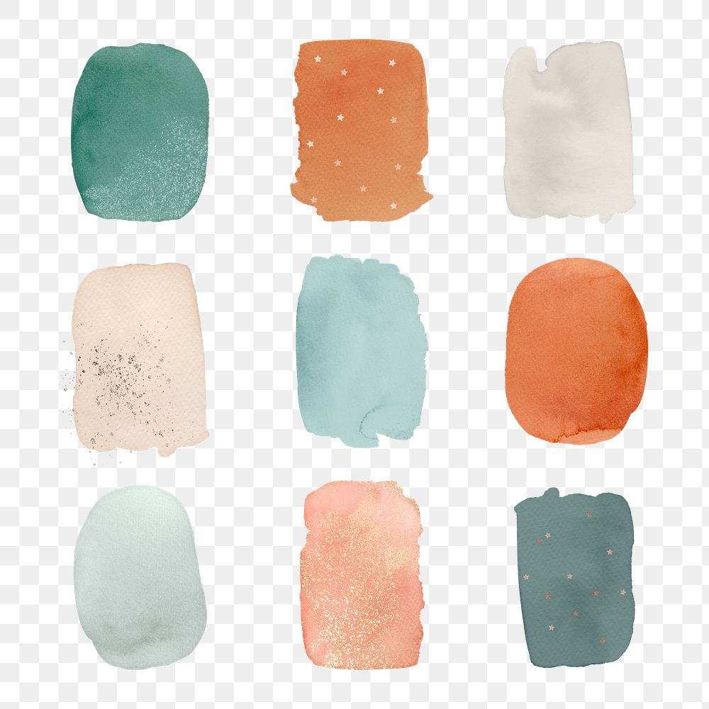 PNG patch aesthetic brush stroke set on transparent background