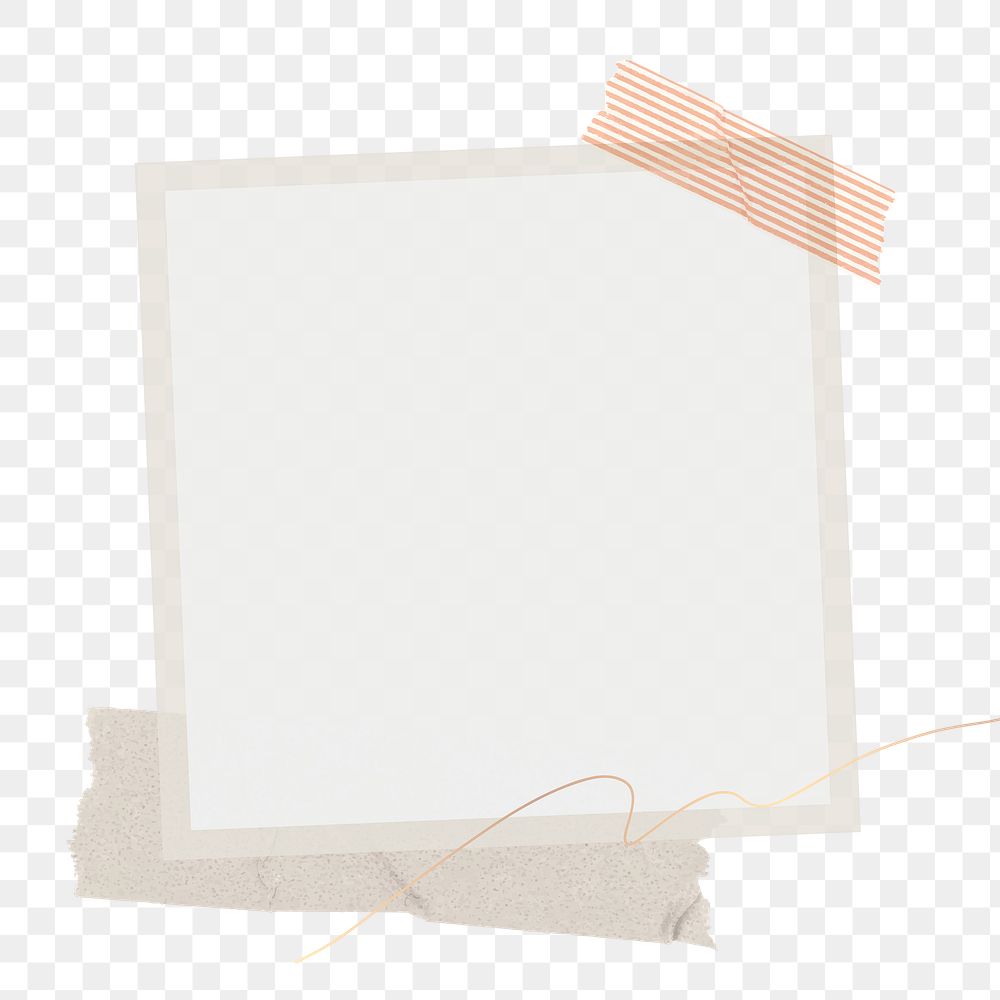 Png frame earth tone transparent in paper texture