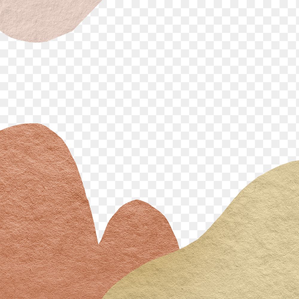 Png abstract earth tone border transparent background