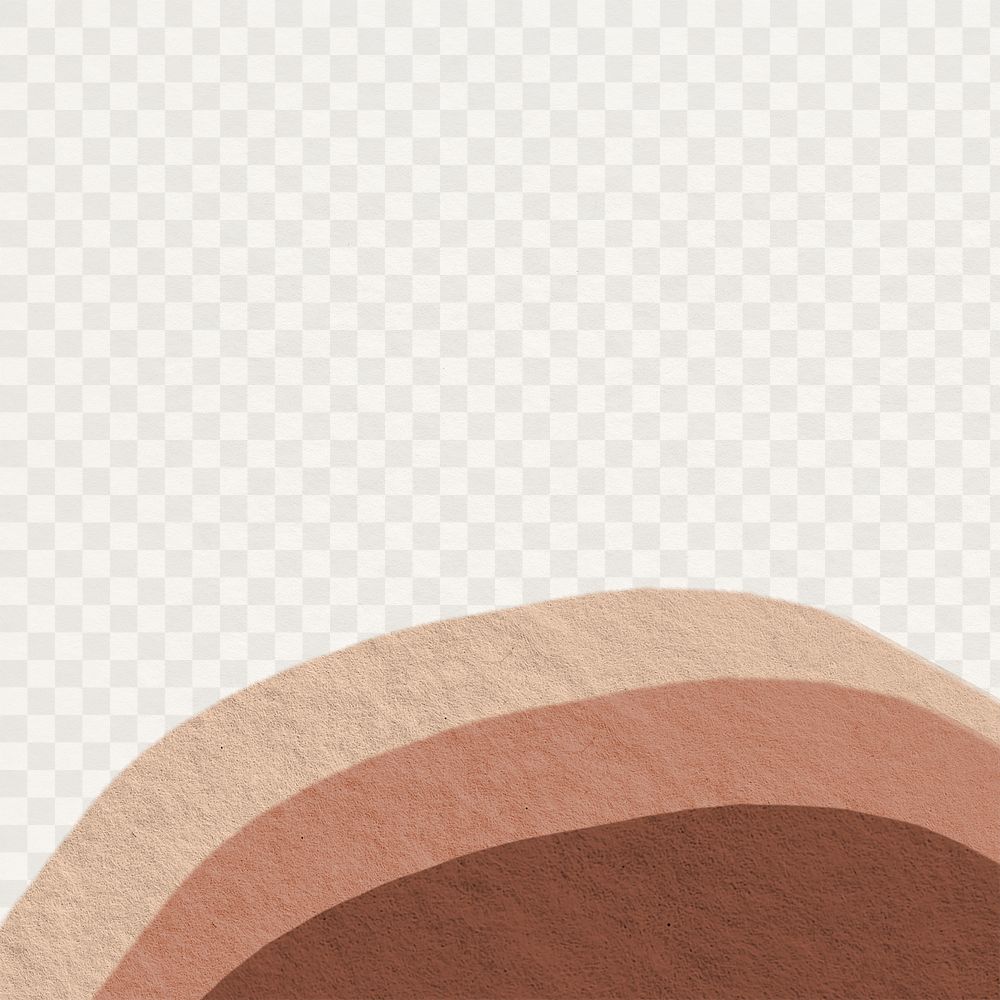 Png border with earth tone semi circle transparent background