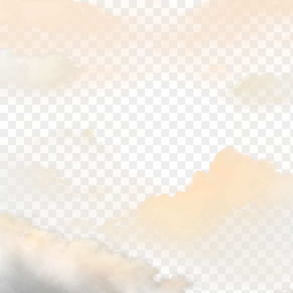 Peach cloud Png on abstract transparent background