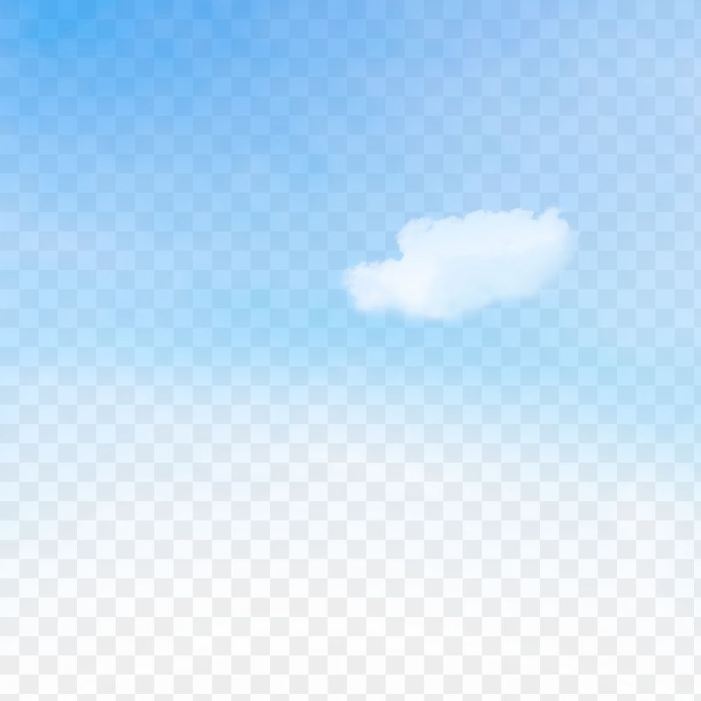 Sky png on transparent blue background