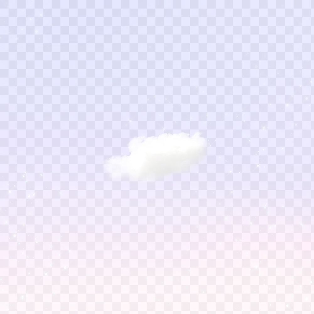 White cloud png on pastel transparent background
