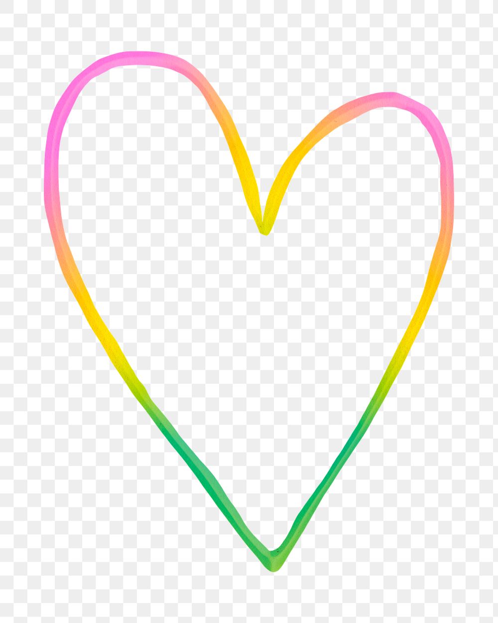 Heart png sticker in colorful color