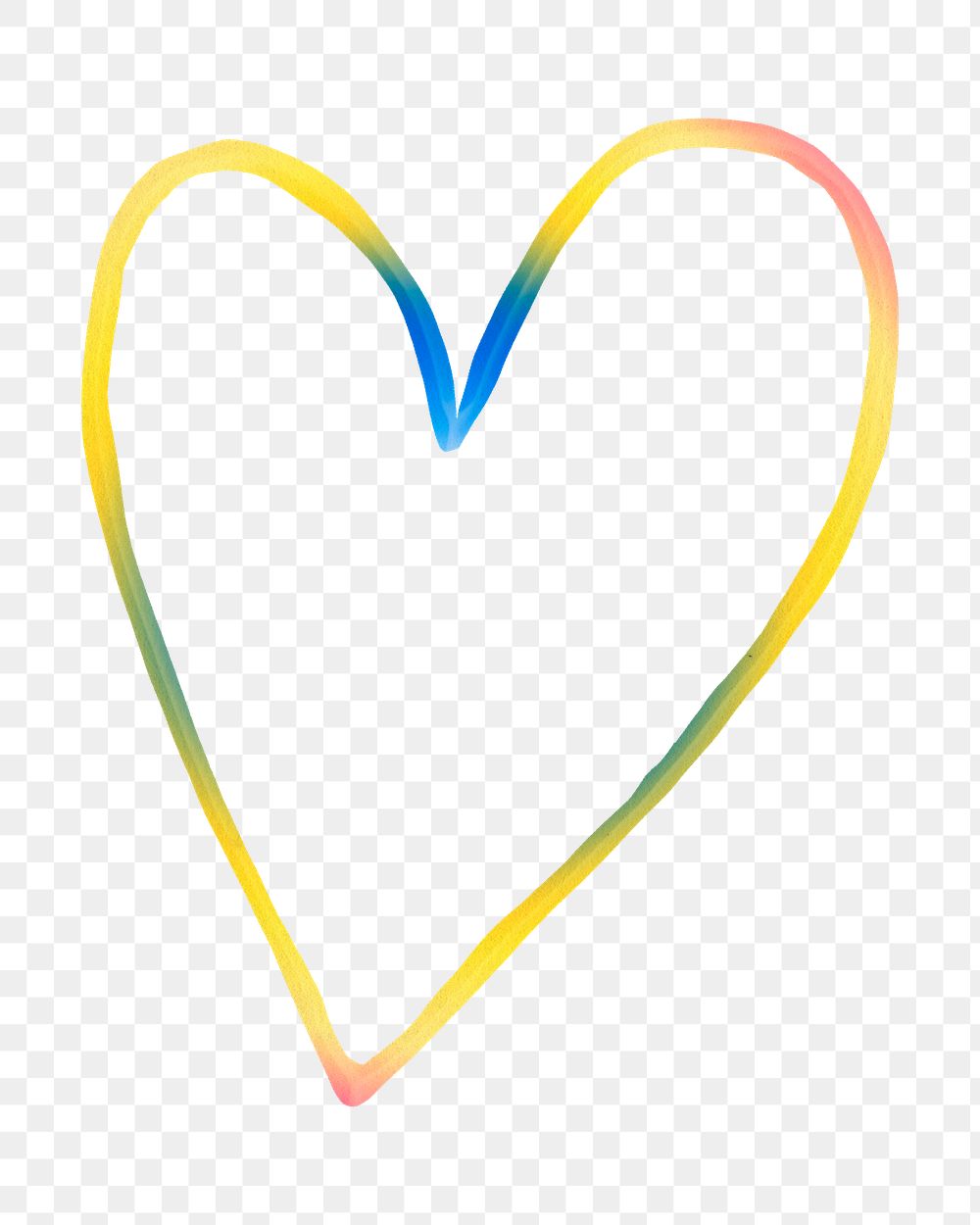 Heart png sticker in colorful color