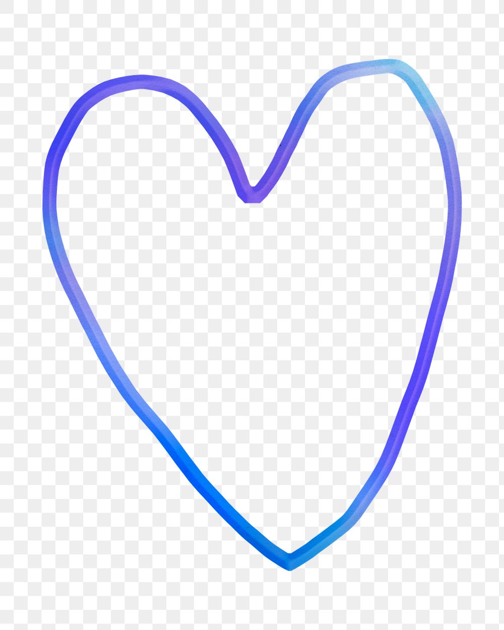 Heart png sticker in blue color